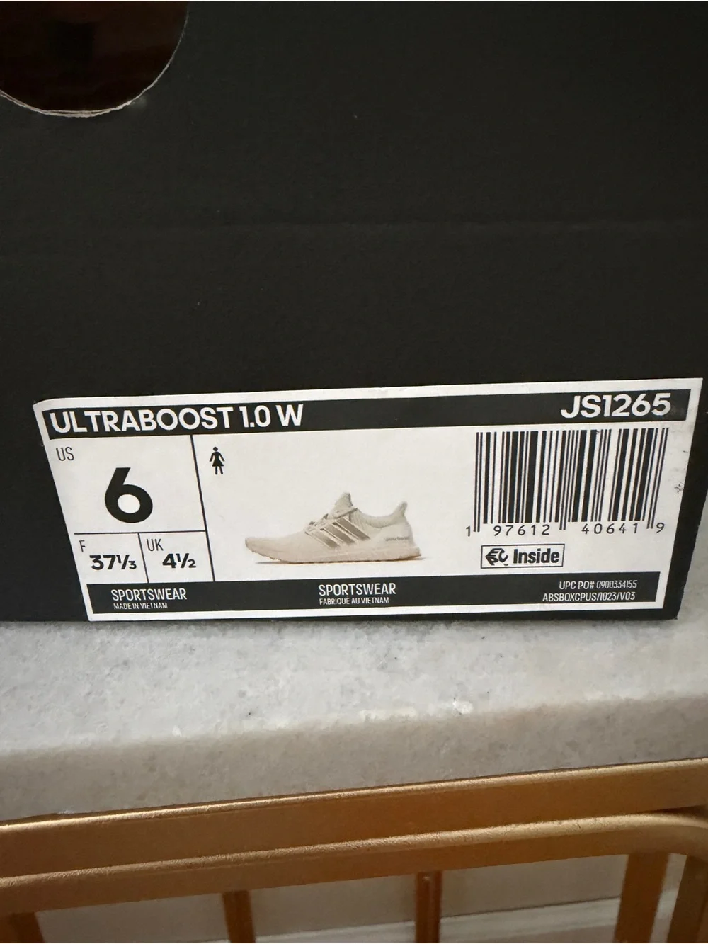 adidas Ultraboost 1.0 W Cream Knit Running Shoes